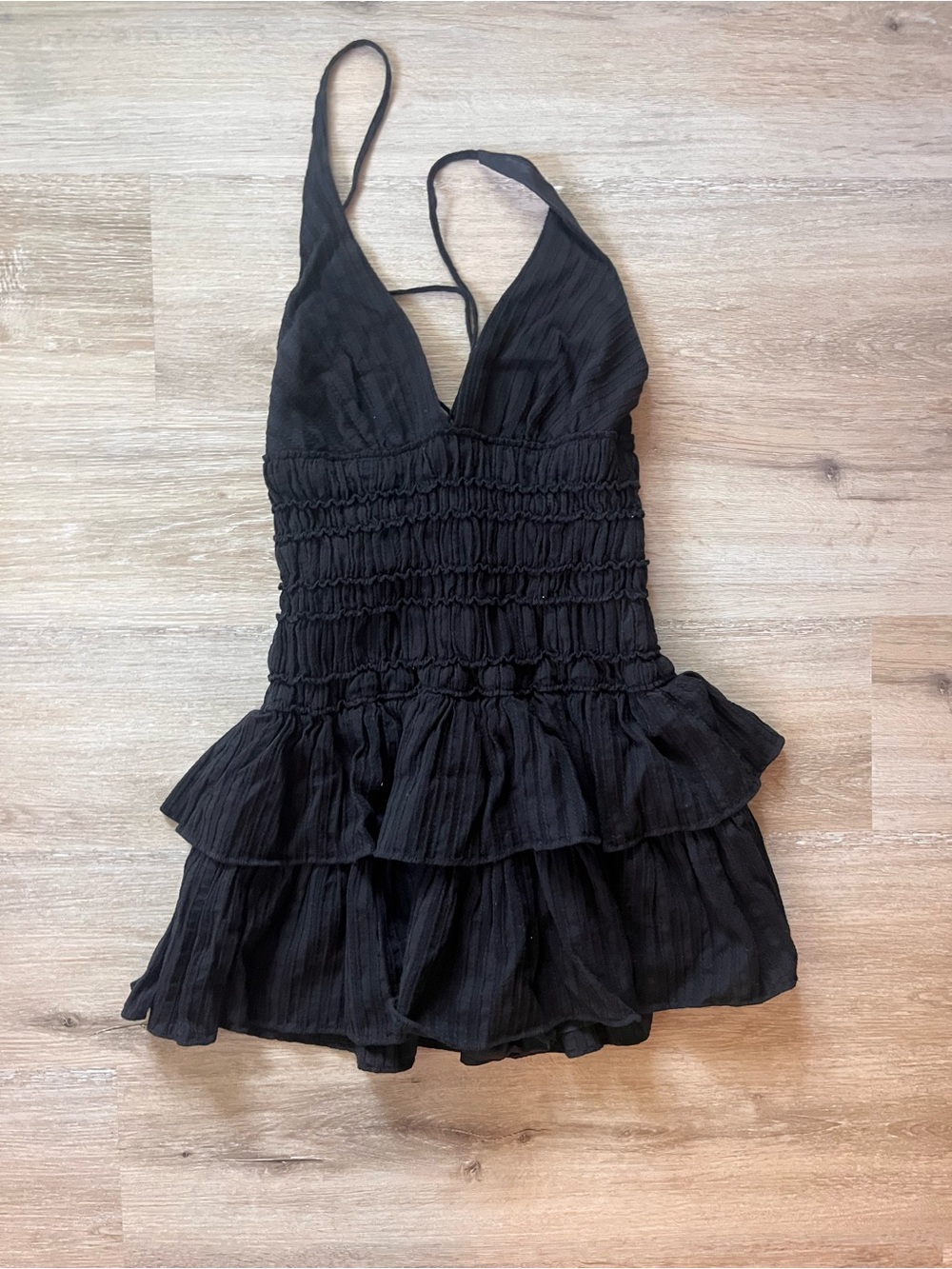 Nectar Black Romper with Tie Straps